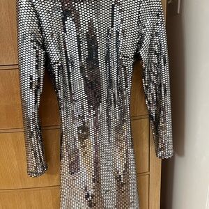 Sequin Long Sleeve Dress